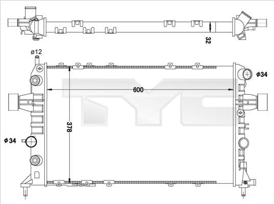 Radiator, racire motor TYC 725-0040-R