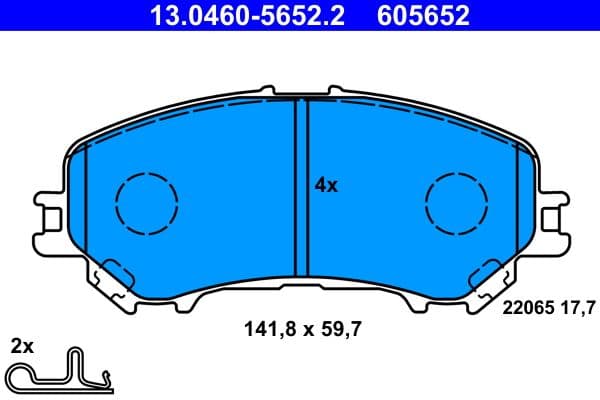 set placute frana,frana disc ATE 13.0460-5652.2