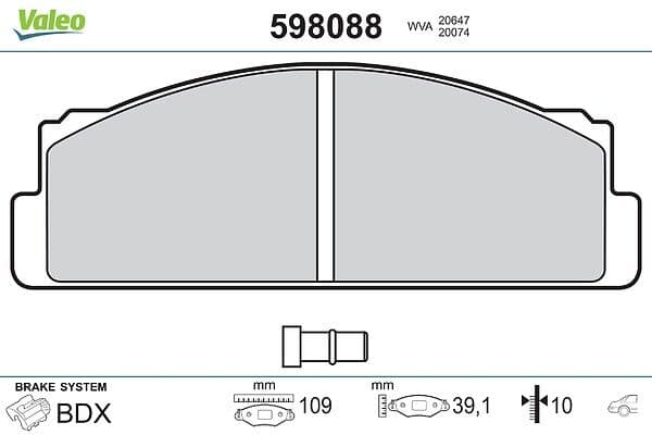 set placute frana,frana disc VALEO 598088