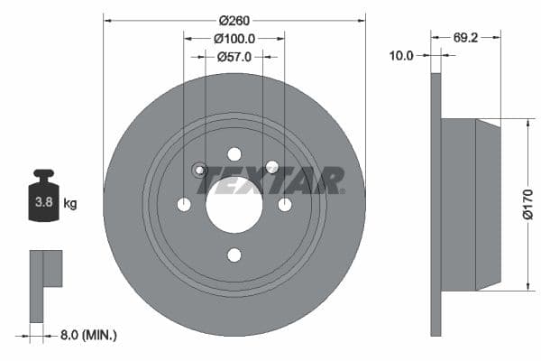 Disc frana TEXTAR 92057000