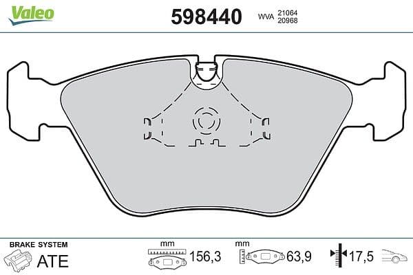 set placute frana,frana disc VALEO 598440