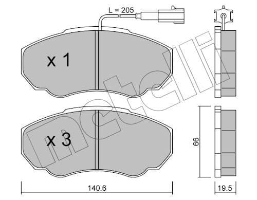 set placute frana,frana disc METELLI 22-0325-0