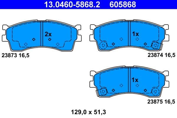set placute frana,frana disc ATE 13.0460-5868.2