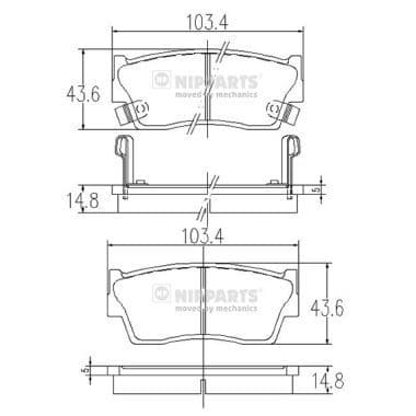 set placute frana,frana disc NIPPARTS J3608006