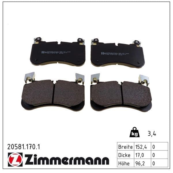 set placute frana,frana disc ZIMMERMANN 20581.170.1