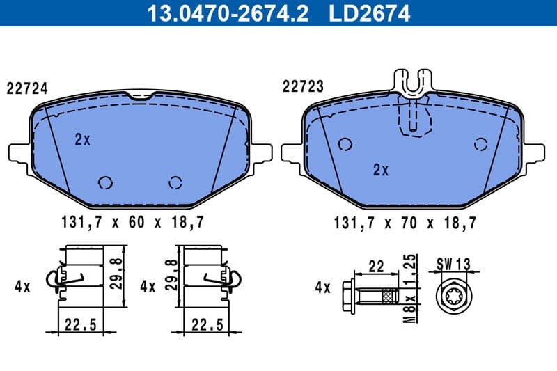 set placute frana,frana disc ATE Ceramic 13.0470-2674.2