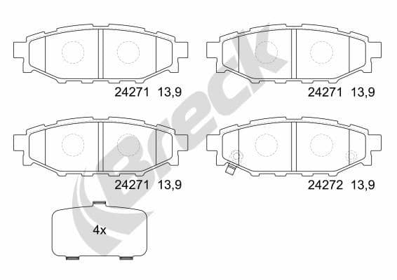 set placute frana,frana disc BRECK 24271 00 702 10