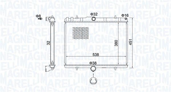 Radiator, racire motor MAGNETI MARELLI 350213151800