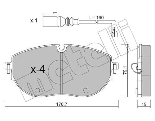 set placute frana,frana disc METELLI 22-1322-0