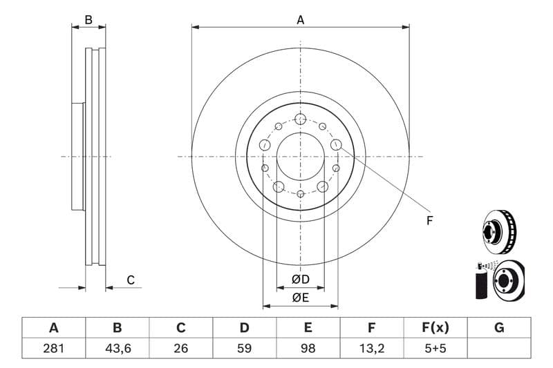 Disc frana BOSCH 0 986 479 J45
