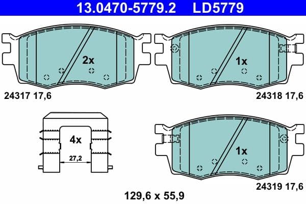 set placute frana,frana disc ATE Ceramic 13.0470-5779.2