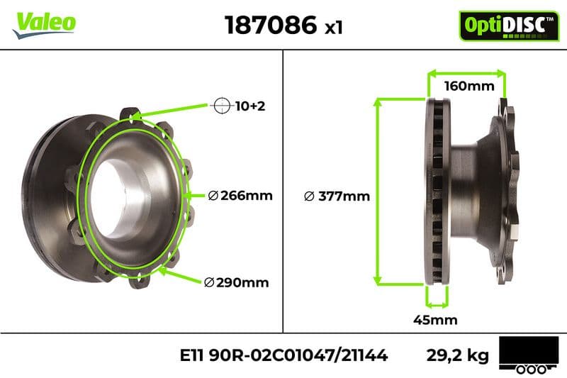 Disc frana VALEO 187086