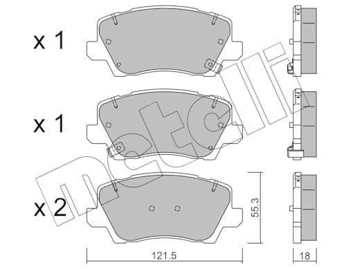 set placute frana,frana disc METELLI 22-1165-0