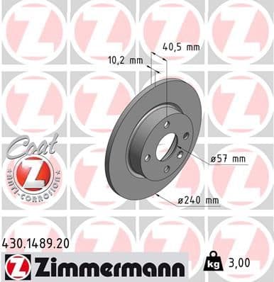Disc frana ZIMMERMANN COAT Z 430.1489.20