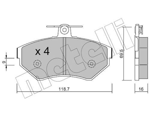 set placute frana,frana disc METELLI 22-0215-1