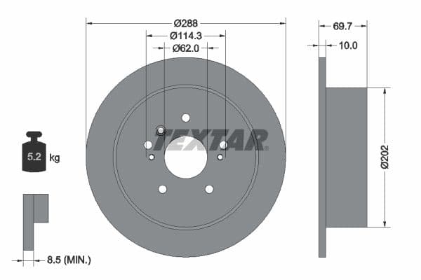 Disc frana TEXTAR PRO 92171603