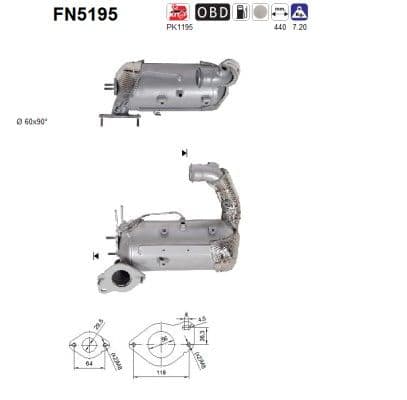 Filtru funingine/particule, sist.de esapament AS-PL FN5195