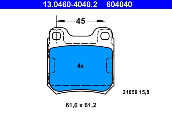 set placute frana,frana disc ATE 13.0460-4040.2