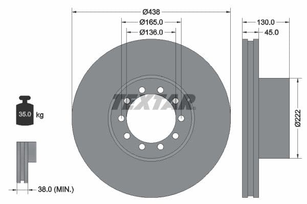 Disc frana TEXTAR 93145500