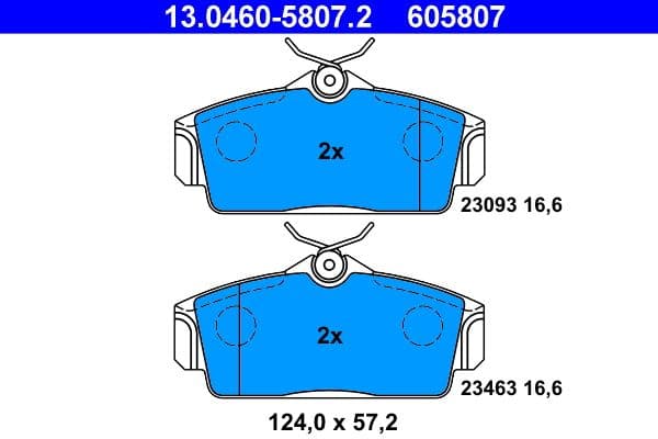 set placute frana,frana disc ATE 13.0460-5807.2
