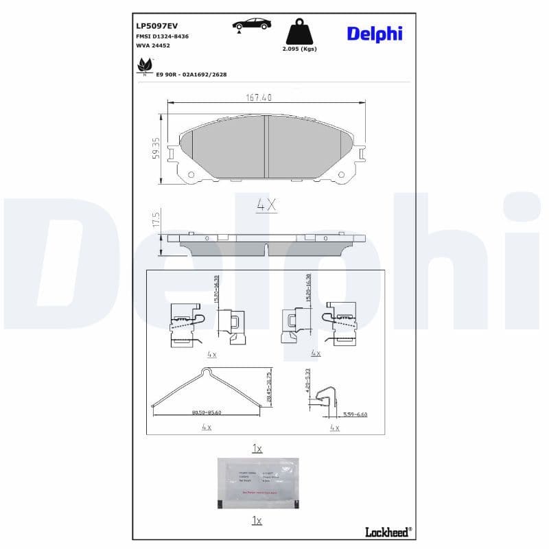 set placute frana,frana disc DELPHI LP5097EV