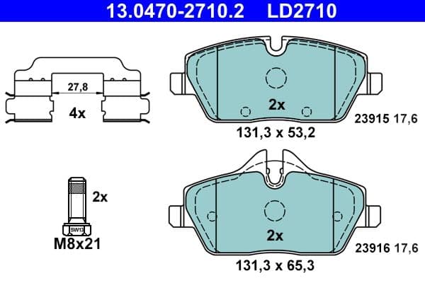 set placute frana,frana disc ATE Ceramic 13.0470-2710.2
