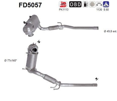 Filtru funingine/particule, sist.de esapament AS-PL FD5057