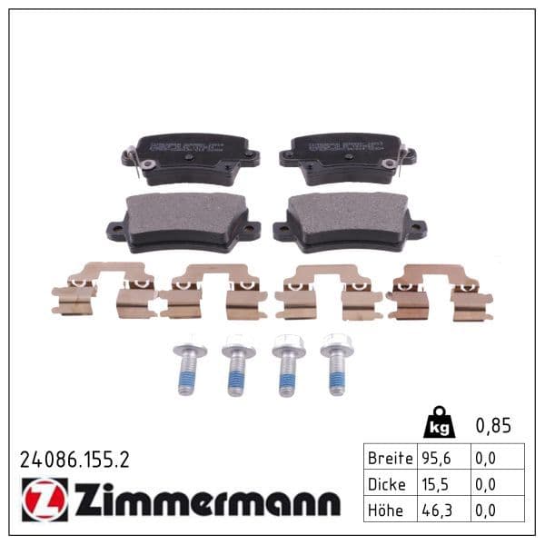 set placute frana,frana disc ZIMMERMANN 24086.155.2