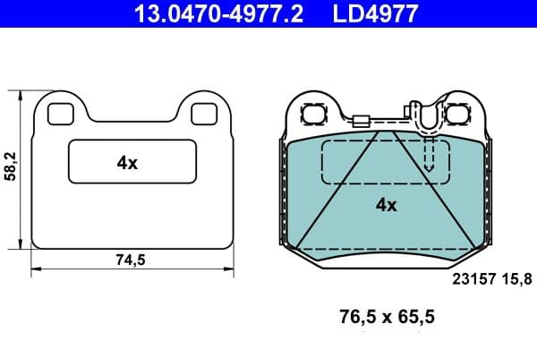 set placute frana,frana disc ATE Ceramic 13.0470-4977.2