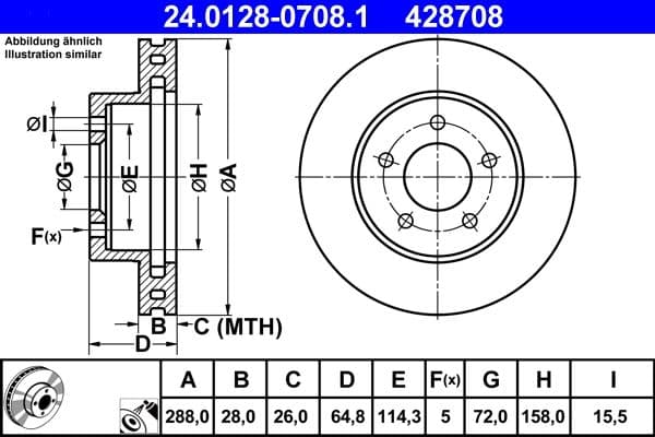 Disc frana ATE 24.0128-0708.1