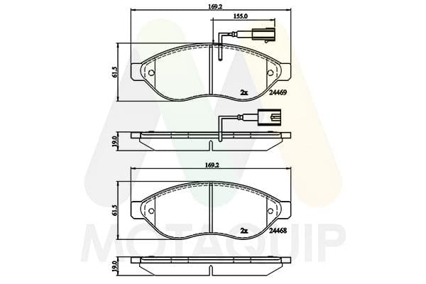 set placute frana,frana disc MOTAQUIP LVXL1852