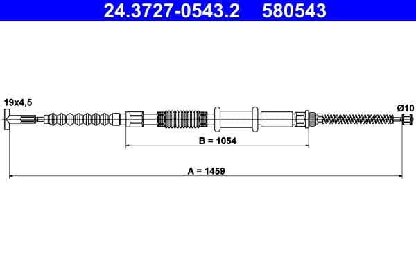 Cablu, frana de parcare ATE 24.3727-0543.2