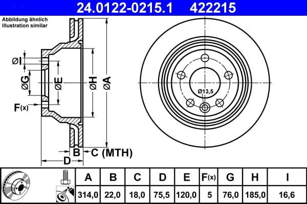Disc frana ATE 24.0122-0215.1