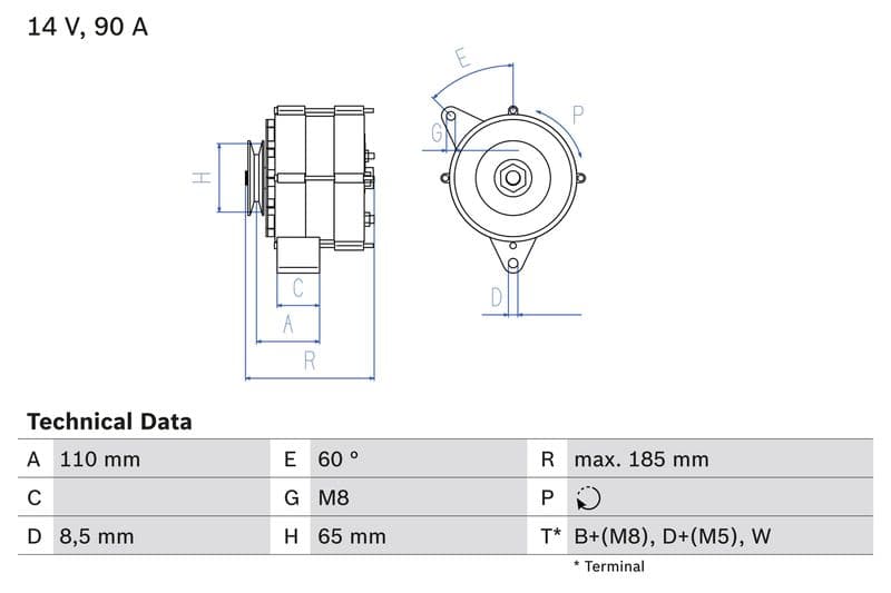 Generator / Alternator BOSCH 0 986 038 090