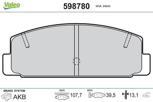 set placute frana,frana disc VALEO 598780