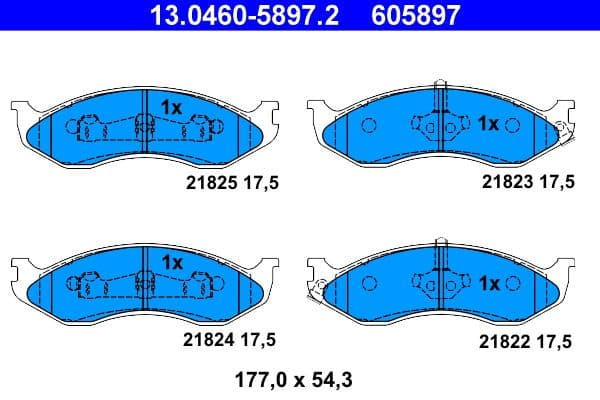 set placute frana,frana disc ATE 13.0460-5897.2