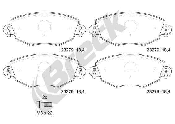 set placute frana,frana disc BRECK 23279 00 701 10