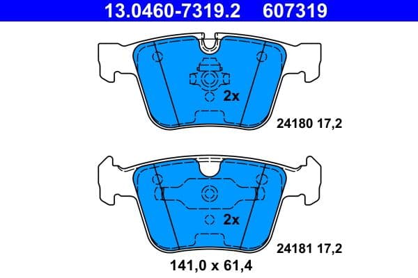 set placute frana,frana disc ATE 13.0460-7319.2