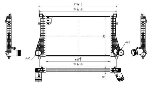 Intercooler, compresor MTR 13054499