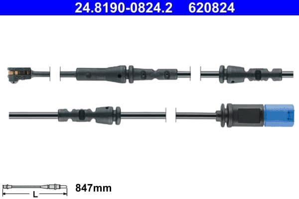 senzor de avertizare,uzura placute de frana ATE 24.8190-0824.2