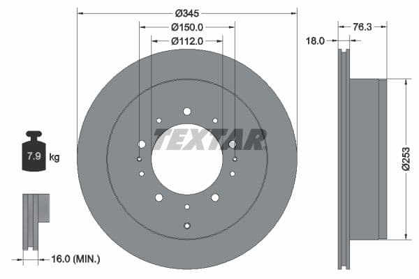 Disc frana TEXTAR PRO 92198503