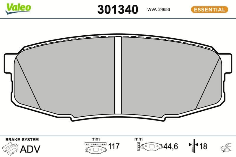set placute frana,frana disc VALEO ESSENTIAL 301340