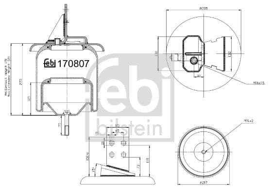 Burduf, suspensie pneumatica FEBI BILSTEIN 170807