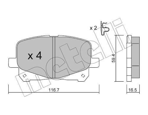 set placute frana,frana disc METELLI 22-0443-0