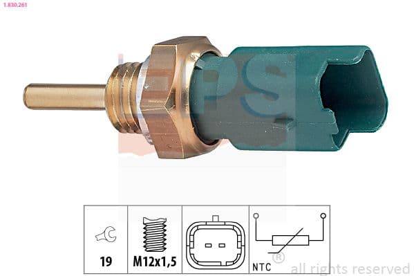 senzor,temperatura lichid de racire EPS Made in Italy - OE Equivalent 1.830.261