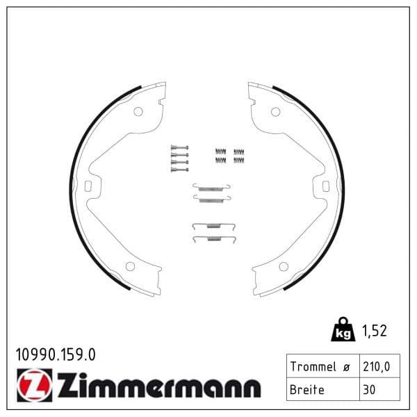 Set saboti frana, frana de mana ZIMMERMANN 10990.159.0