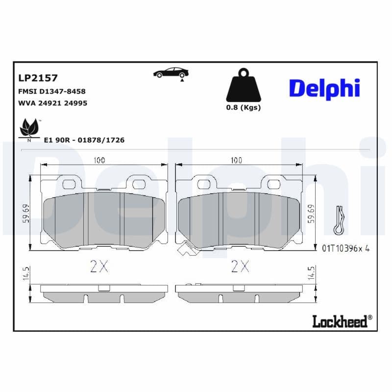 set placute frana,frana disc DELPHI LP2157