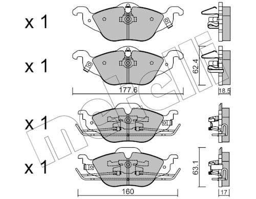 set placute frana,frana disc METELLI 22-0257-0