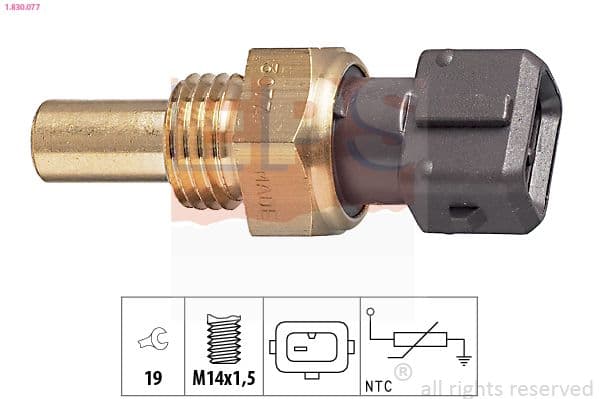 senzor,temperatura lichid de racire EPS Made in Italy - OE Equivalent 1.830.077