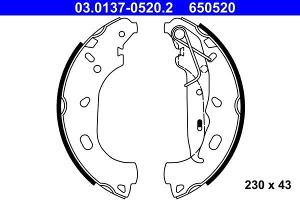 Set saboti frana ATE 03.0137-0520.2